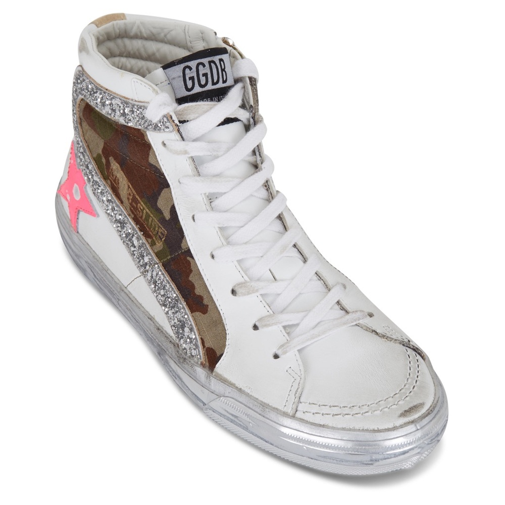 golden goose GGDB Slide Pink Camo Star
